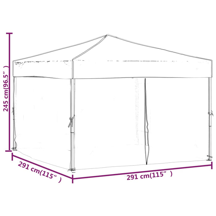 Tenda per Feste Pieghevole con Pareti Laterali Crema 3x3 m cod mxl 66324