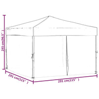 Tenda per Feste Pieghevole con Pareti Laterali Bianco 3x3 m cod mxl 66055