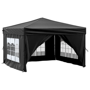 Tenda per Feste Pieghevole con Pareti Laterali Nero 3x3 m cod mxl 60748