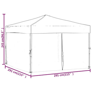 Tenda per Feste Pieghevole con Pareti Laterali Nero 3x3 m 93525