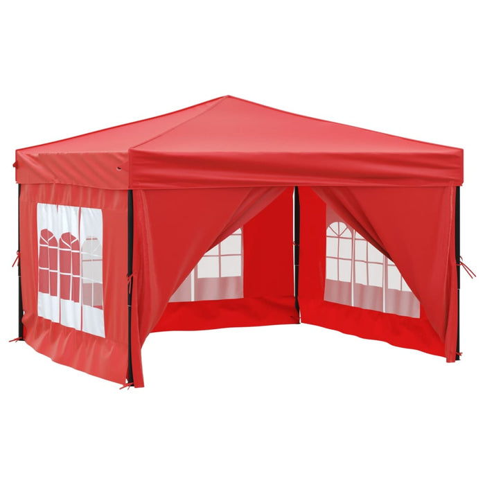 Tenda per Feste Pieghevole con Pareti Laterali Rosso 3x3 m cod mxl 71872