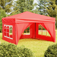 Tenda per Feste Pieghevole con Pareti Laterali Rosso 3x3 m cod mxl 71872