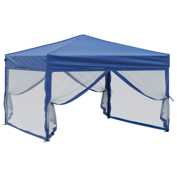 Tenda per Feste Pieghevole con Pareti Laterali Blu 3x3 m