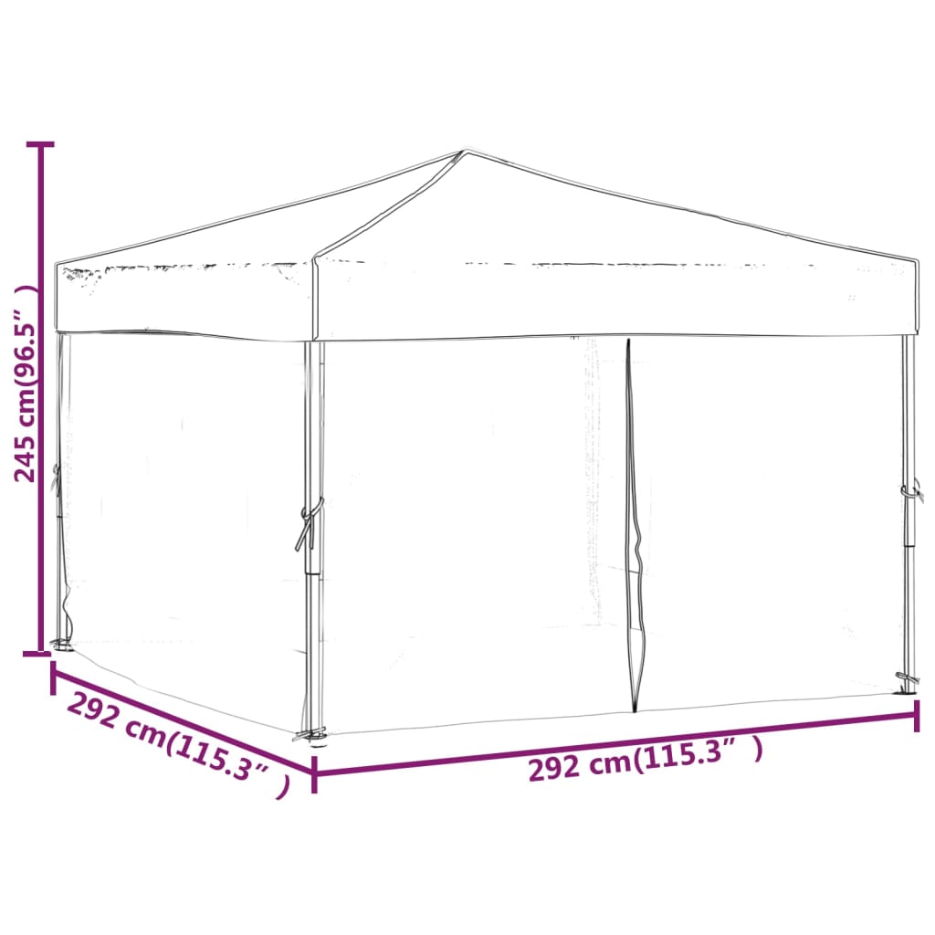 Tenda per Feste Pieghevole con Pareti Laterali Blu 3x3 m 93528