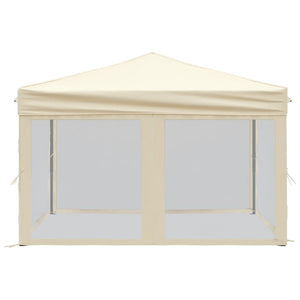 Tenda per Feste Pieghevole con Pareti Laterali Crema 3x3 m 93529