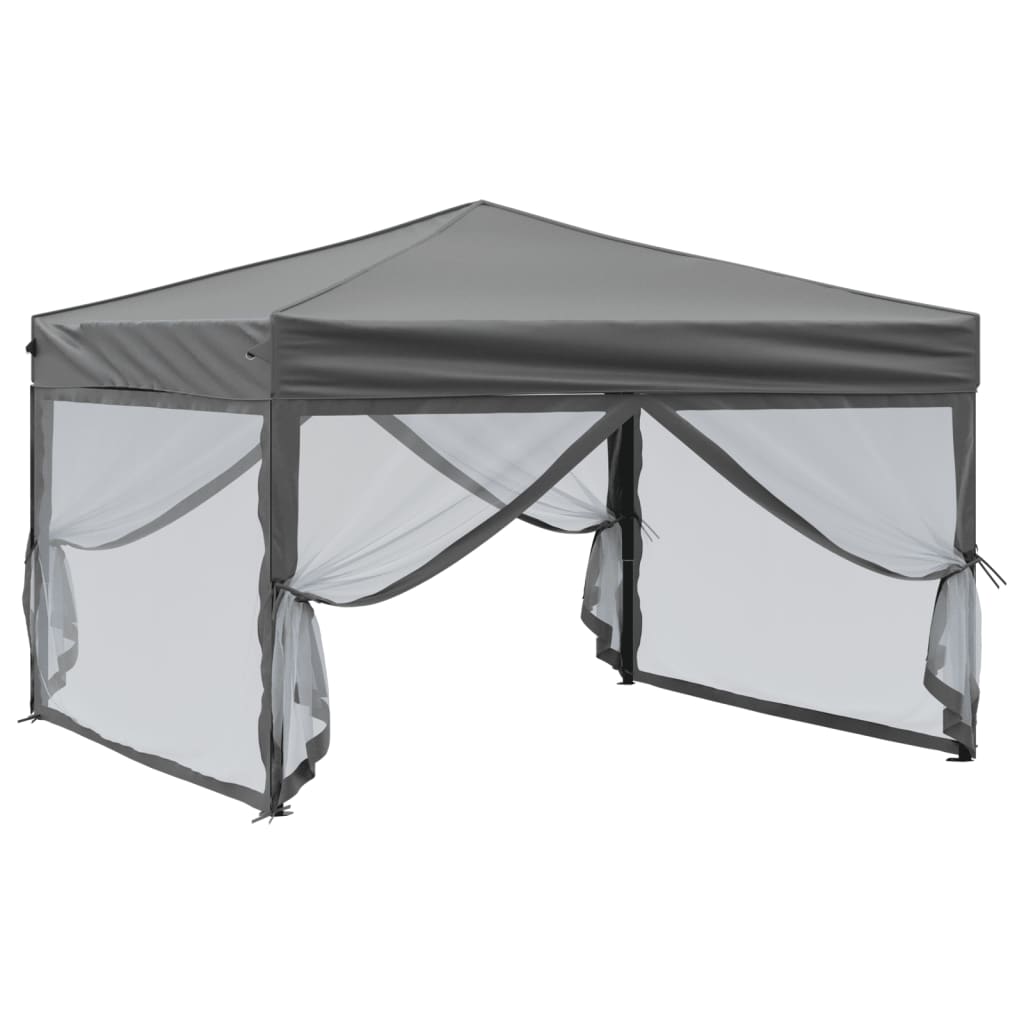 Tenda per Feste Pieghevole con Pareti Laterali Antracite 3x3 m 93530