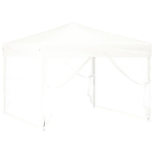 Tenda per Feste Pieghevole con Pareti Laterali Bianco 3x3 m cod mxl 66239