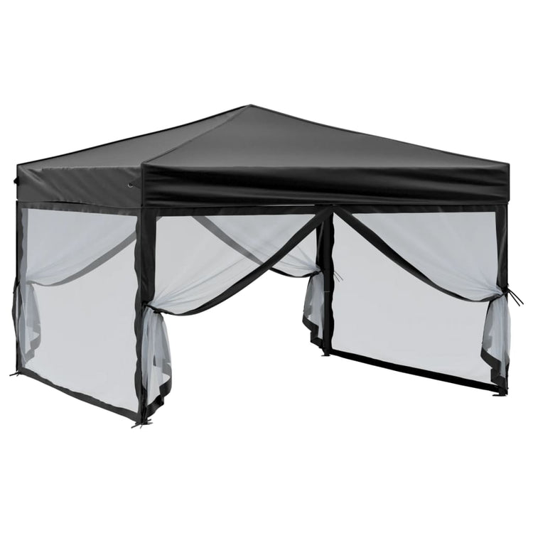 Tenda per Feste Pieghevole con Pareti Laterali Nero 3x3 m 93532