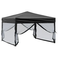 Tenda per Feste Pieghevole con Pareti Laterali Nero 3x3 m cod mxl 65965