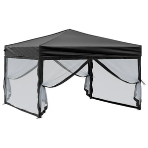 Tenda per Feste Pieghevole con Pareti Laterali Nero 3x3 m cod mxl 65965