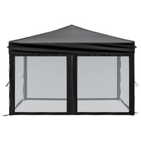 Tenda per Feste Pieghevole con Pareti Laterali Nero 3x3 m cod mxl 65965