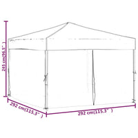 Tenda per Feste Pieghevole con Pareti Laterali Nero 3x3 m cod mxl 65965