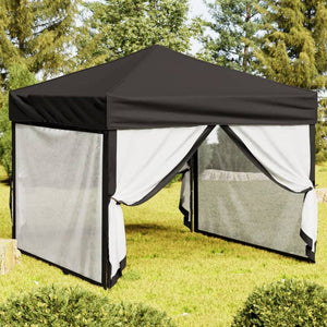 Tenda per Feste Pieghevole con Pareti Laterali Nero 3x3 m 93532