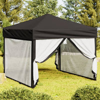 Tenda per Feste Pieghevole con Pareti Laterali Nero 3x3 m cod mxl 65965