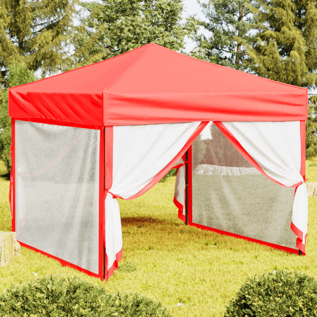 Tenda per Feste Pieghevole con Pareti Laterali Rosso 3x3 m 93534