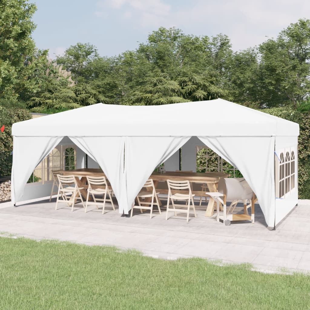 Tenda per Feste Pieghevole con Pareti Laterali Bianco 3x6 m 93545