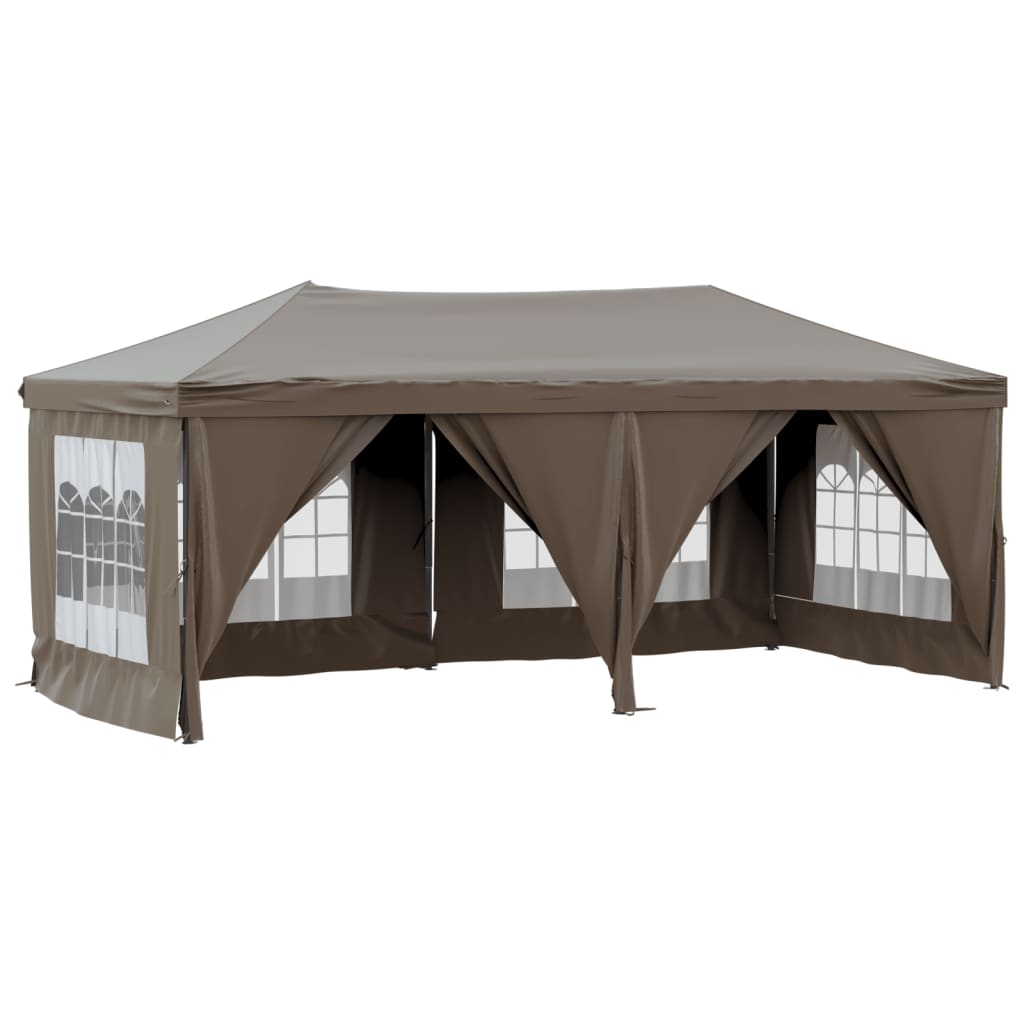 Tenda per Feste Pieghevole con Pareti Laterali Tortora 3x6 m cod mxl 66044