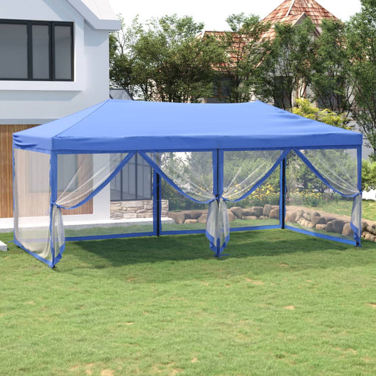 Tenda per Feste Pieghevole con Pareti Laterali Blu 3x6 m cod mxl 65942