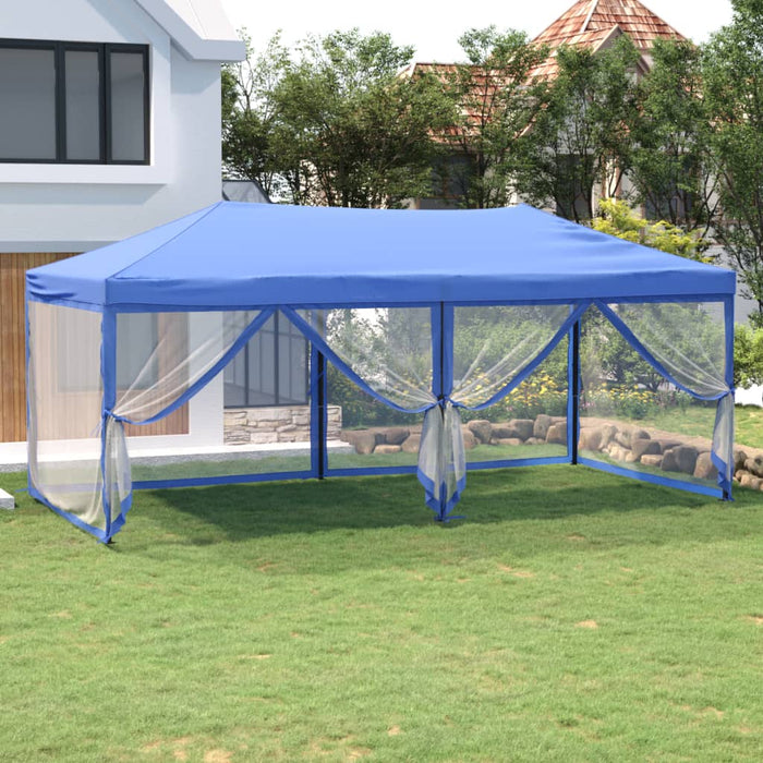 Tenda per Feste Pieghevole con Pareti Laterali Blu 3x6 m cod mxl 65942