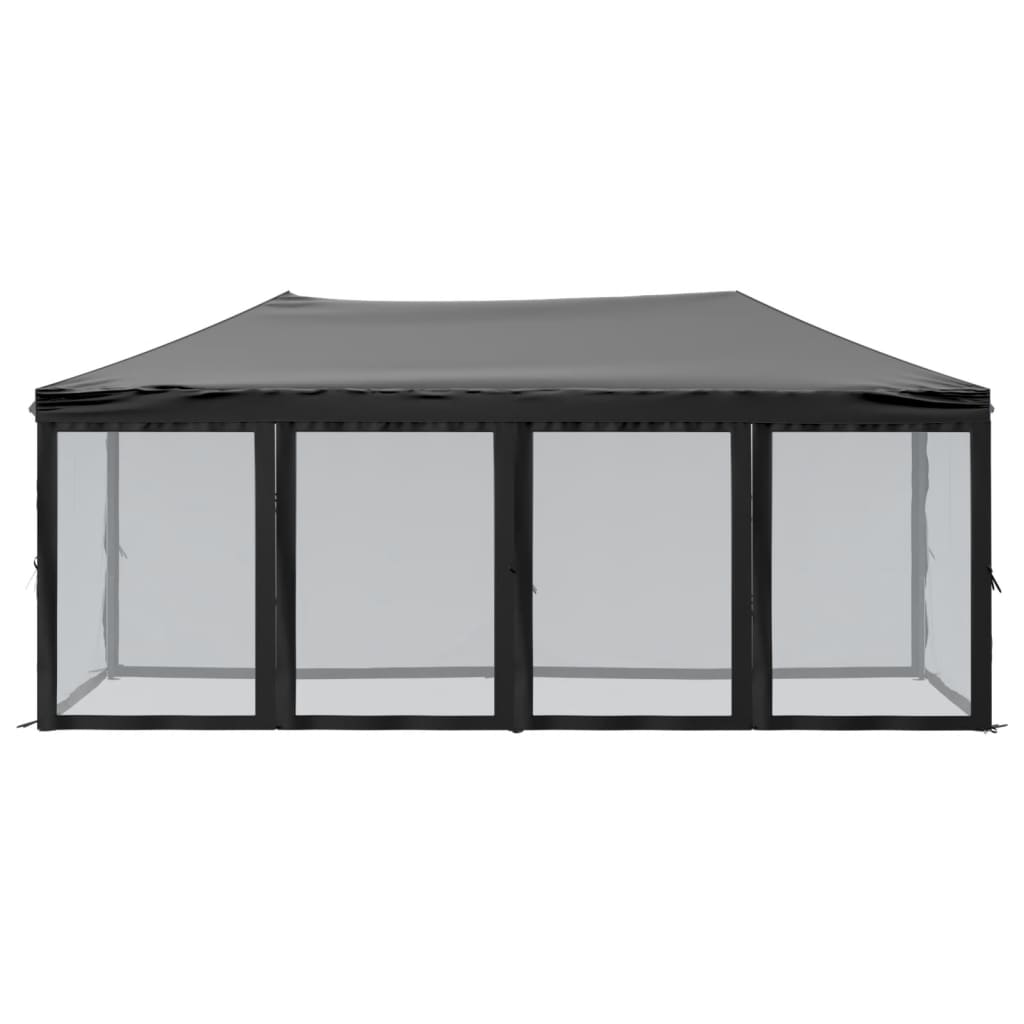 Tenda per Feste Pieghevole con Pareti Laterali Nero 3x6 m 93553