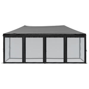 Tenda per Feste Pieghevole con Pareti Laterali Nero 3x6 m 93553