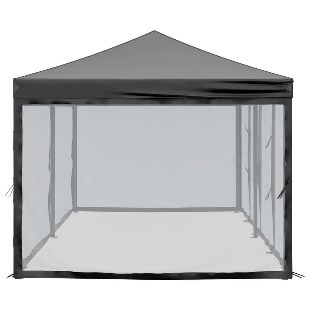 Tenda per Feste Pieghevole con Pareti Laterali Nero 3x6 m 93553