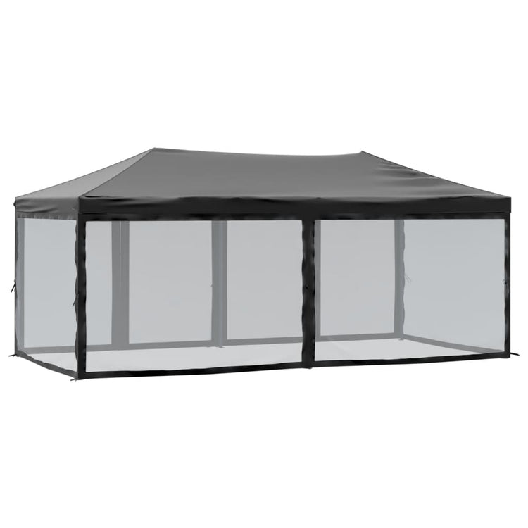 Tenda per Feste Pieghevole con Pareti Laterali Nero 3x6 m 93553