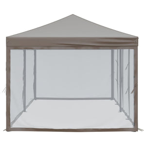 Tenda per Feste Pieghevole con Pareti Laterali Tortora 3x6 m 93554