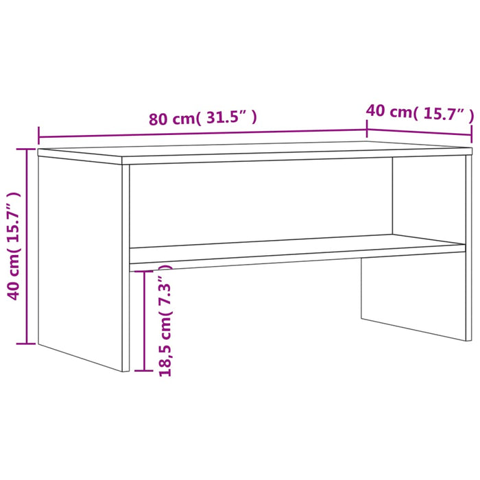 Mobile Porta TV Rovere Fumo 80x40x40 cm in Legno Multistrato 815234