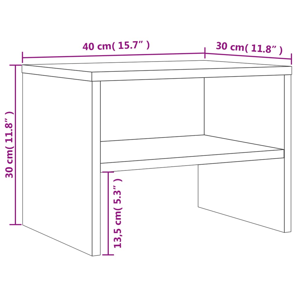 Comodino Grigio Sonoma 40x30x30 cm in Legno Multistrato 815239