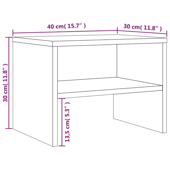 Comodino Grigio Sonoma 40x30x30 cm in Legno Multistrato 815239