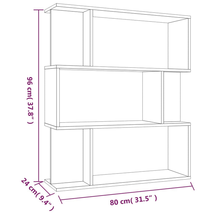 Libreria/Divisorio Rovere Fumo 80x24x96 cm in Legno Multistrato 815243