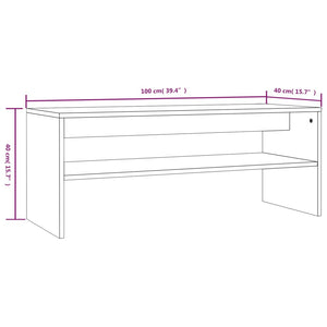 Tavolino da Salotto Rovere Fumo 100x40x40 cm Legno Multistrato cod mxl 6895