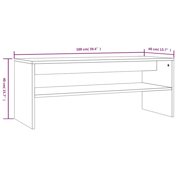 Tavolino da Salotto Rovere Fumo 100x40x40 cm Legno Multistrato cod mxl 6895