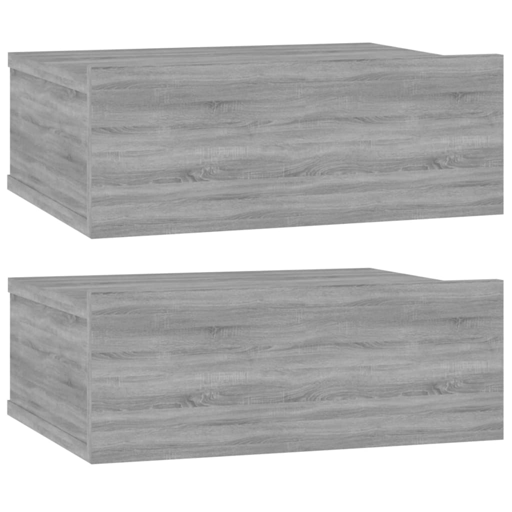 Comodini Pensili Grigio Sonoma 2pz 40x30x15cm Legno Multistrato cod mxl 30404