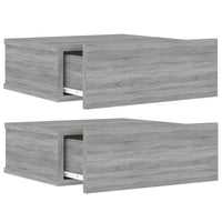 Comodini Pensili Grigio Sonoma 2pz 40x30x15cm Legno Multistrato cod mxl 30404