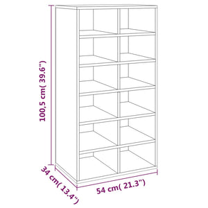 Scarpiera Rovere Fumo 54x34x100,5 cm in Legno Multistrato cod mxl 46734