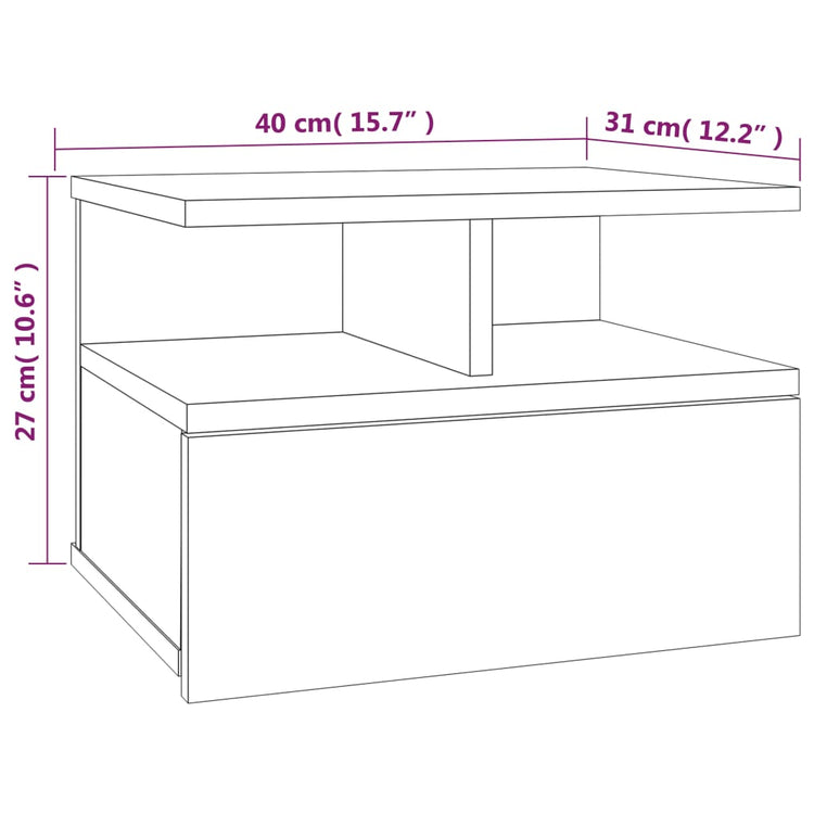 Comodini Pensili Grigio Sonoma 2pz 40x31x27cm Legno Multistrato cod mxl 50293