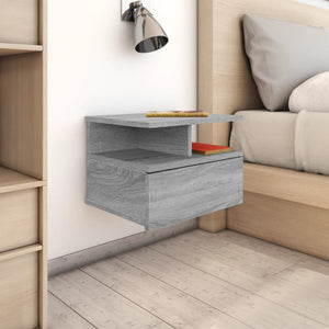 Comodini Pensili Grigio Sonoma 2pz 40x31x27cm Legno Multistrato cod mxl 50293