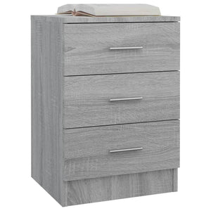 Comodino Grigio Sonoma 38x35x56 cm in Legno Multistrato 815323