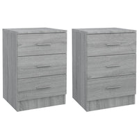 Comodini Grigio Sonoma 2 pz 38x35x56 cm in Legno Multistrato cod mxl 30768