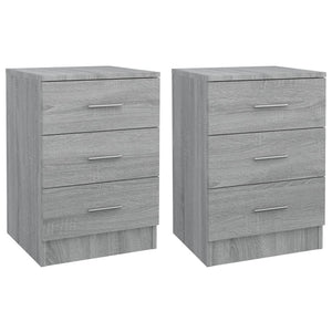 Comodini Grigio Sonoma 2 pz 38x35x56 cm in Legno Multistrato cod mxl 30768