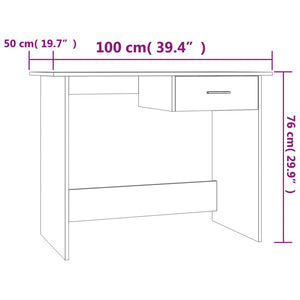 Scrivania Rovere Fumo 100x50x76 cm in Legno Multistrato 815333