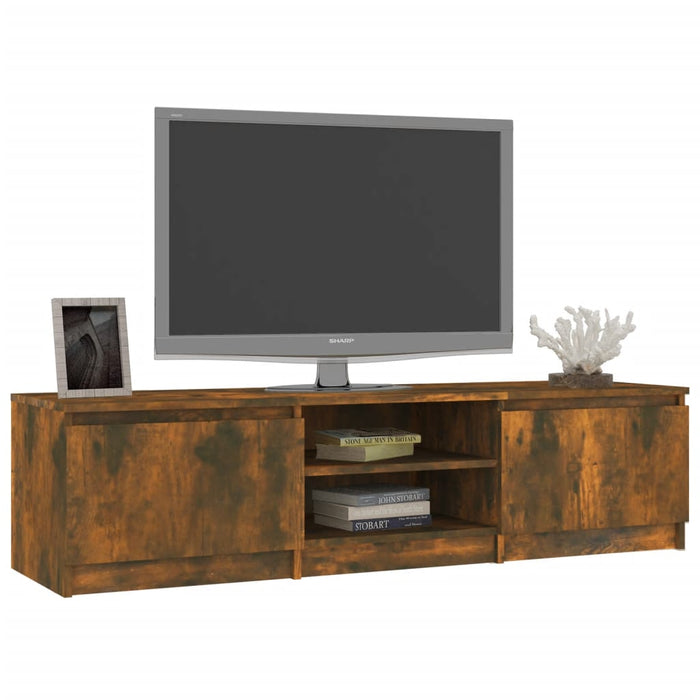 Mobile TV Rovere Fumo 140x40x35,5 cm in Legno Multistrato 815357