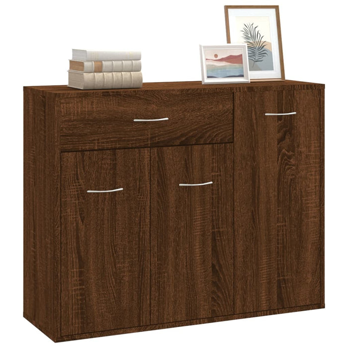 Credenza Rovere Marrone 88x30x70 cm in Legno Multistrato