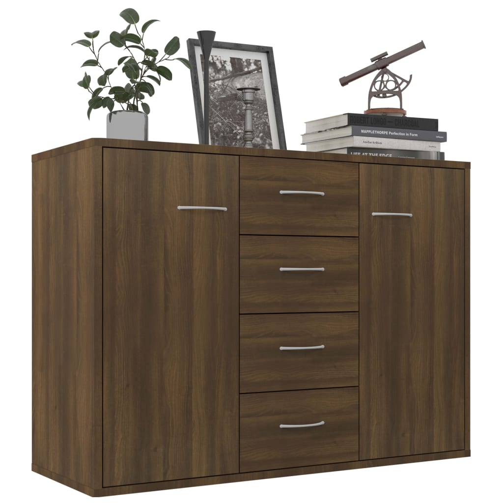 Credenza Rovere Marrone 88x30x65 cm in Legno Multistrato 815371