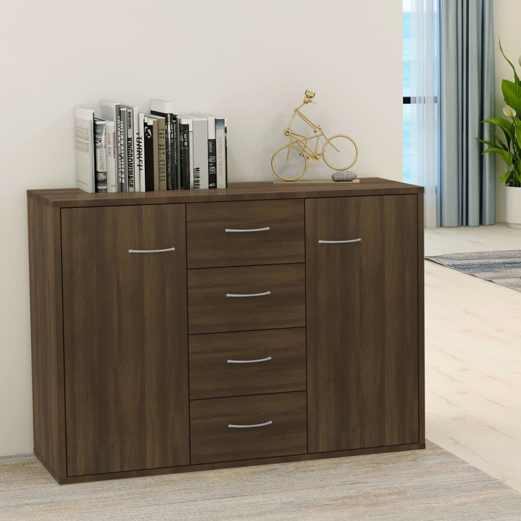 Credenza Rovere Marrone 88x30x65 cm in Legno Multistrato 815371