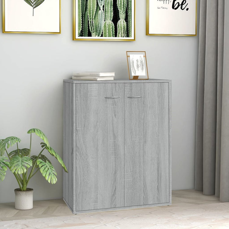 Credenza Grigio Sonoma 60x30x75 cm in Legno Multistrato cod mxl 12669