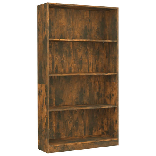 Libreria a 4 Ripiani Rovere Fumo 80x24x142 cm Legno Multistrato