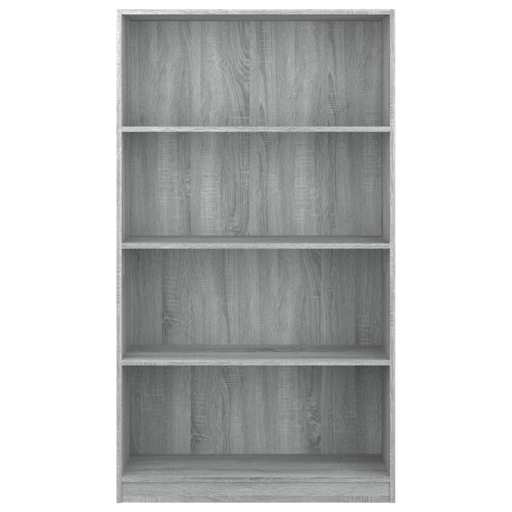 Libreria 4 Ripiani Grigio Sonoma 80x24x142 cm Legno Multistrato